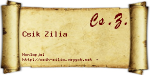 Csik Zilia névjegykártya